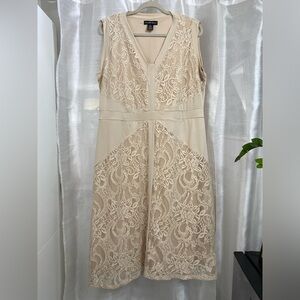 Sleeveless stretch lace overlay dress 2X